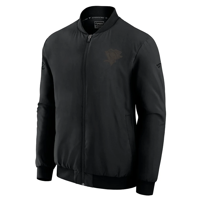 Fanatics Pittsburgh Penguins Authentic Pro Road Lightweight Full-Zip Bomber Jacket