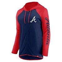 Fanatics Red Atlanta Braves Script Sleeve Full-Zip Hoodie