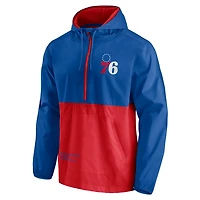 Fanatics /Red Philadelphia 76ers Anorak Block Party Windbreaker Half-Zip Hoodie Jacket