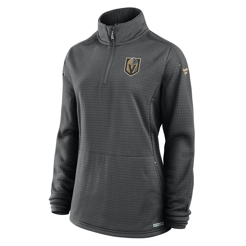 Fanatics Vegas Golden Knights Authentic Pro Rink Lightweight Quarter-Zip Pullover Top