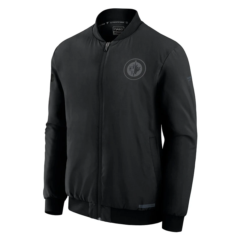 Fanatics Winnipeg Jets Authentic Pro Road Full-Zip Bomber Jacket