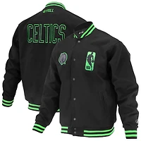 FISLL Boston Celtics Logoman Shadow Collection Full-Snap Varsity Jacket