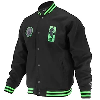 FISLL Boston Celtics Logoman Shadow Collection Full-Snap Varsity Jacket