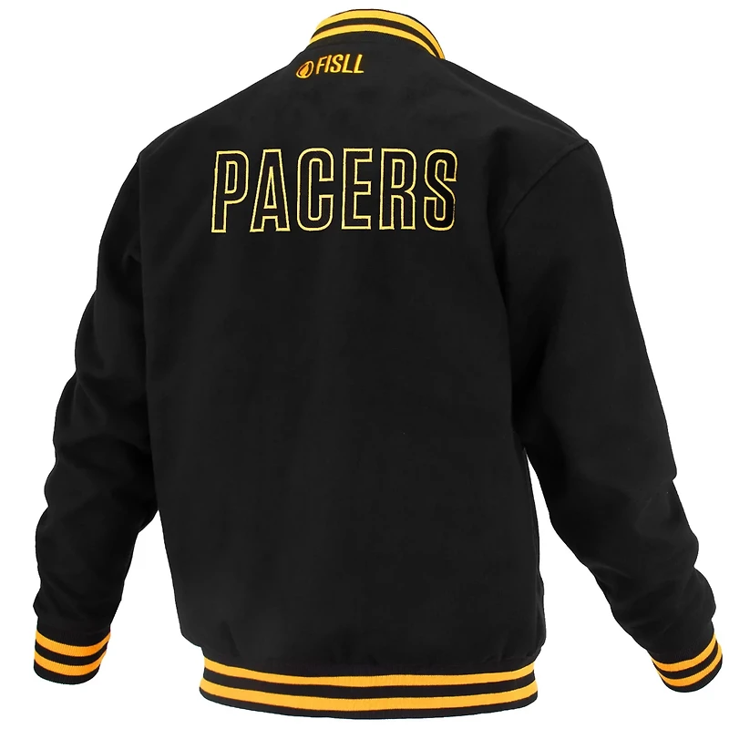 FISLL Indiana Pacers Logoman Shadow Collection Full-Snap Varsity Jacket