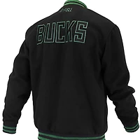 FISLL Milwaukee Bucks Logoman Shadow Collection Full-Snap Varsity Jacket