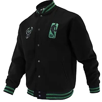 FISLL Milwaukee Bucks Logoman Shadow Collection Full-Snap Varsity Jacket