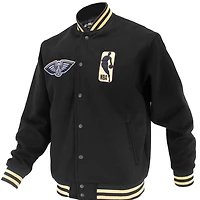 FISLL New Orleans Pelicans Logoman Shadow Collection Full-Snap Varsity Jacket