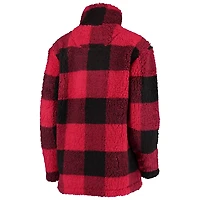 G-III 4Her by Carl Banks /Black Chicago Blackhawks Plaid Sherpa Quarter-Zip Jacket
