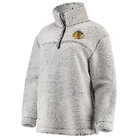 G-III 4Her by Carl Banks Chicago Blackhawks Sherpa Quarter-Zip Pullover Jacket