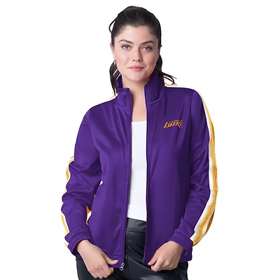 G-III 4Her by Carl Banks Gold Los Angeles Lakers Rebel Sequin Bling Full-Zip Track Jacket
