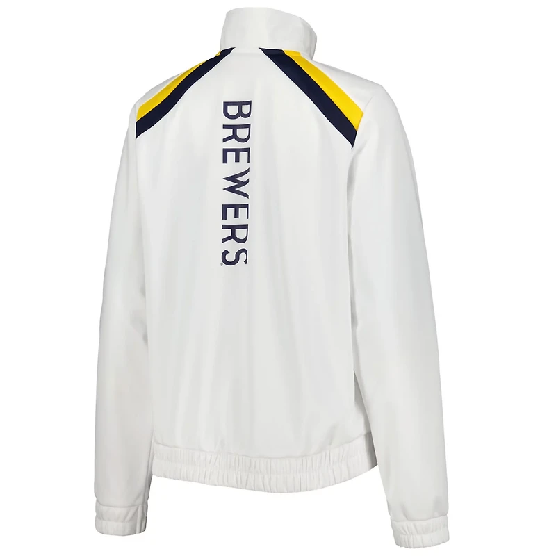 G-III 4Her by Carl Banks Milwaukee Brewers Red Flag Full-Zip Track Jacket