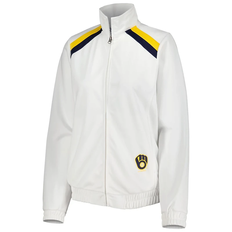 G-III 4Her by Carl Banks Milwaukee Brewers Red Flag Full-Zip Track Jacket
