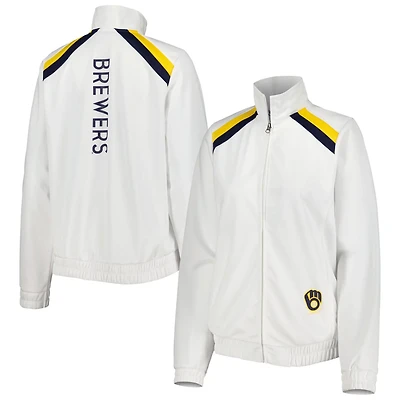 G-III 4Her by Carl Banks Milwaukee Brewers Red Flag Full-Zip Track Jacket