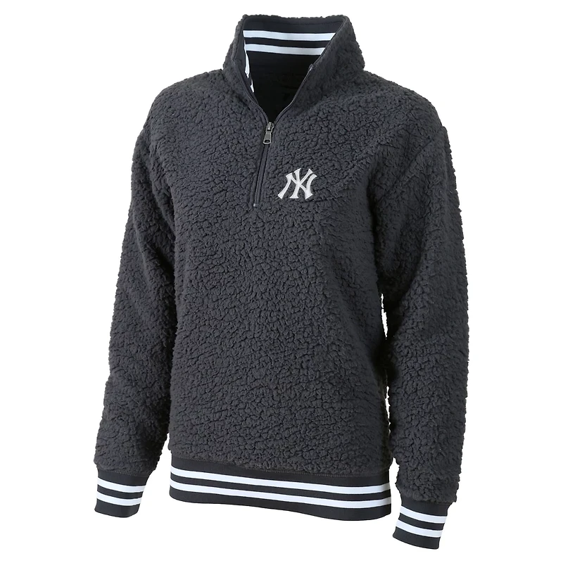 G-III 4Her by Carl Banks New York Yankees Play Action Sherpa Fleece Quarter-Zip Jacket