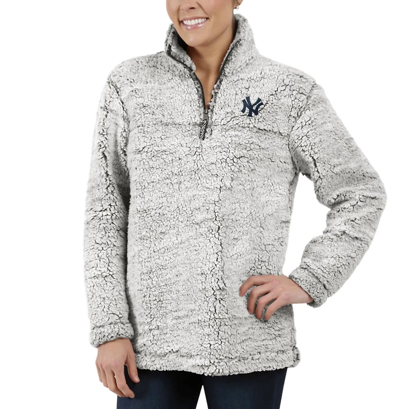 G-III 4Her by Carl Banks New York Yankees Sherpa Quarter-Zip Pullover Jacket