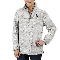 G-III 4Her by Carl Banks New York Yankees Sherpa Quarter-Zip Pullover Jacket