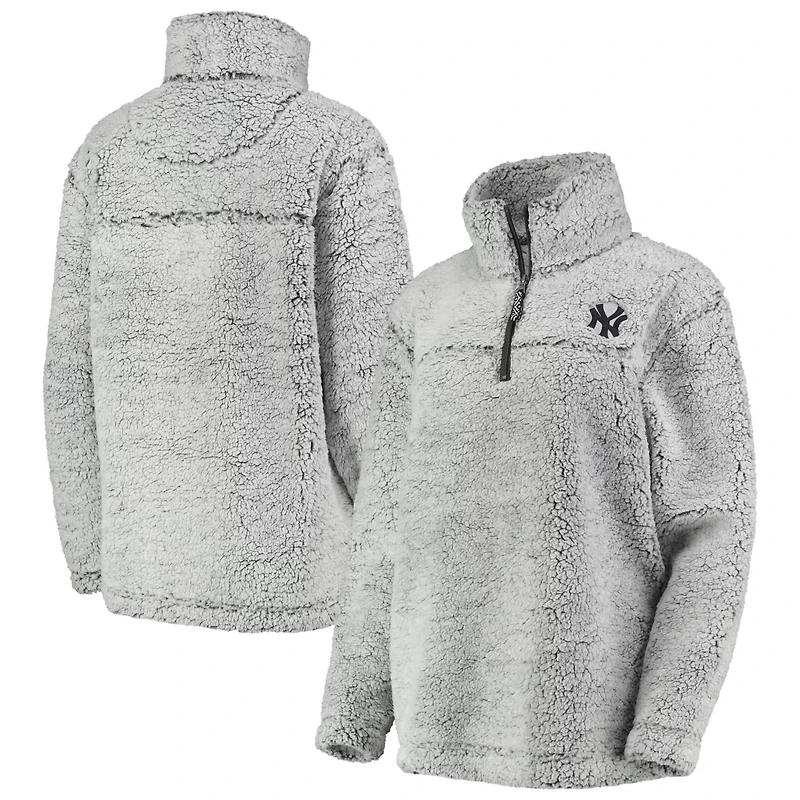 G-III 4Her by Carl Banks New York Yankees Sherpa Quarter-Zip Pullover Jacket