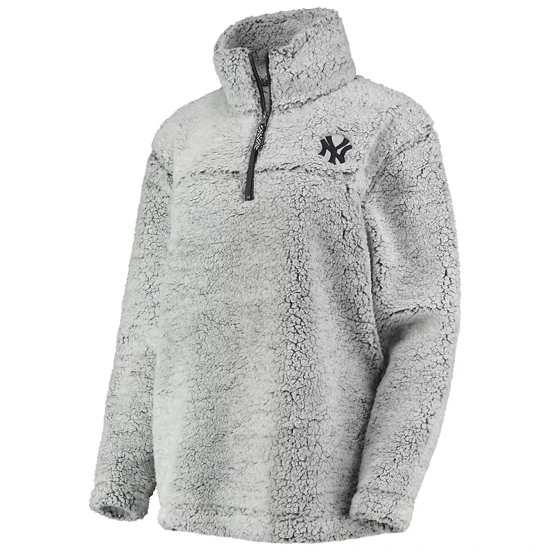 G-III 4Her by Carl Banks New York Yankees Sherpa Quarter-Zip Pullover Jacket