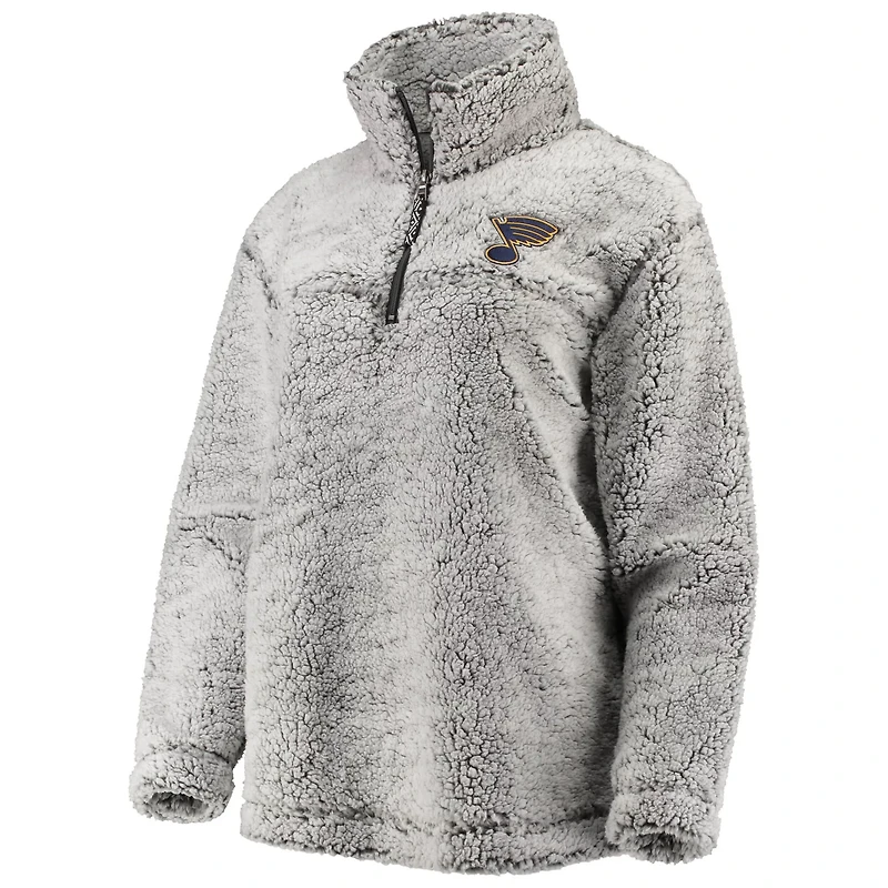 G-III 4Her by Carl Banks St Louis Blues Sherpa Quarter-Zip Pullover Jacket