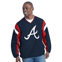 G-III Sports by Carl Banks Atlanta Braves Double Coverage V-Neck Pullover