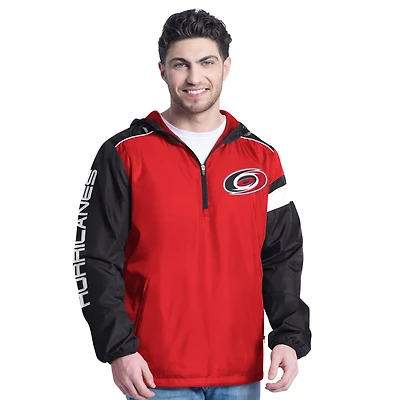 G-III Sports by Carl Banks Black Carolina Hurricanes Lateral Half-Zip Hoodie Jacket
