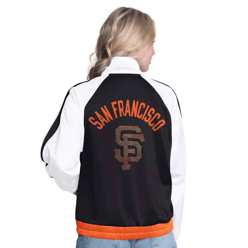 G-III Sports by Carl Banks Black San Francisco Giants Rally Rhinestone Raglan Full-Zip Track Jacket