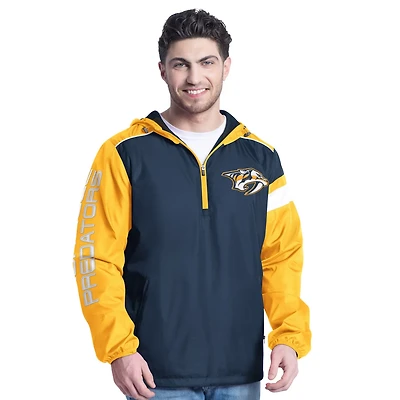 G-III Sports by Carl Banks Gold Nashville Predators Lateral Half-Zip Hoodie Jacket