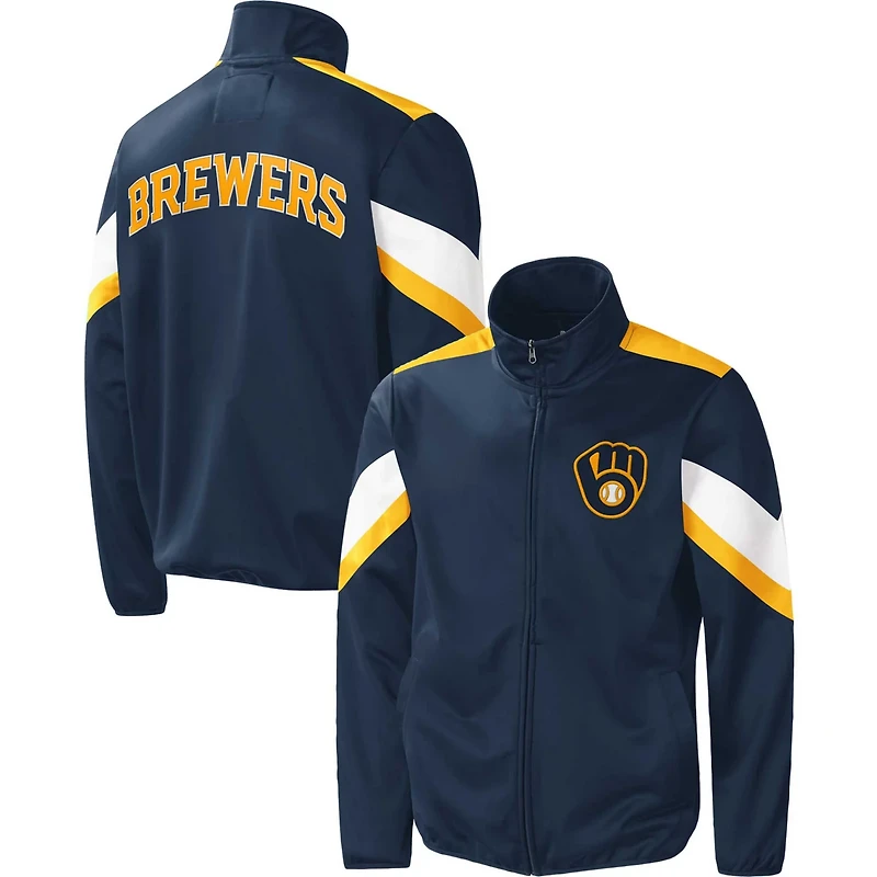 G-III Sports by Carl Banks Milwaukee Brewers Earned Run Full-Zip Jacket