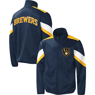G-III Sports by Carl Banks Milwaukee Brewers Earned Run Full-Zip Jacket