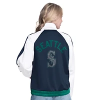 G-III Sports by Carl Banks Navy Seattle Mariners Rally Rhinestone Raglan Full-Zip Track Jacket
