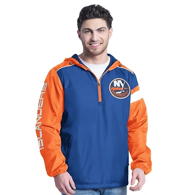 G-III Sports by Carl Banks Orange New York Islanders Lateral Half-Zip Hoodie Jacket