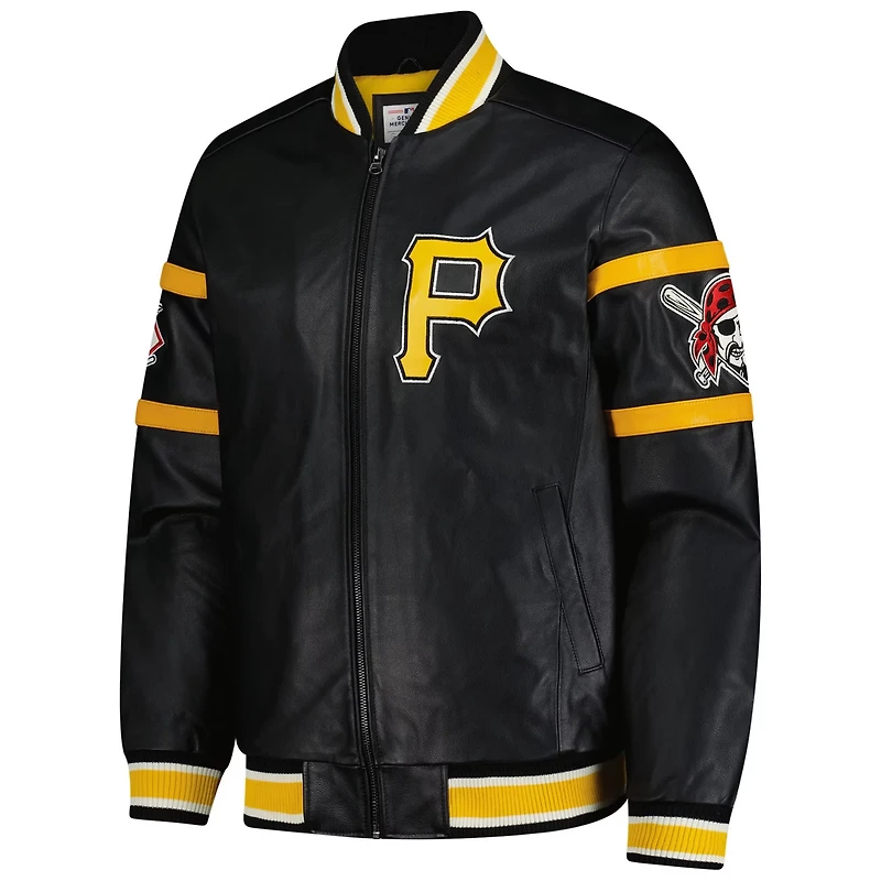 G-III Sports by Carl Banks Pittsburgh Pirates Full-Zip Leather Varsity Jacket