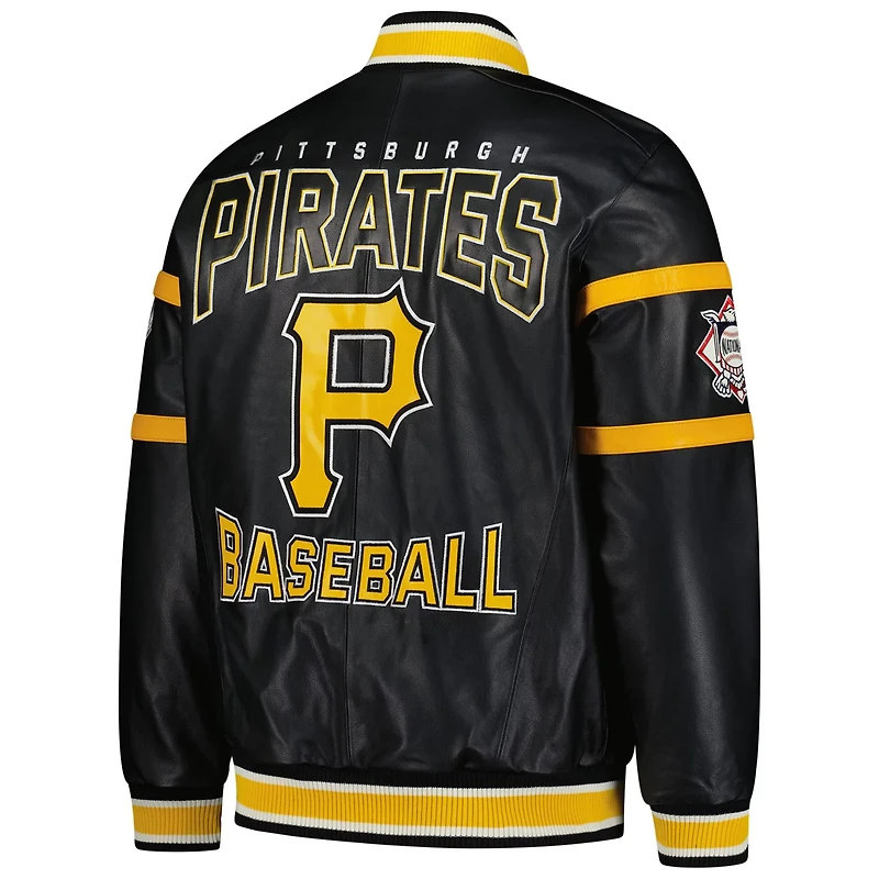 G-III Sports by Carl Banks Pittsburgh Pirates Full-Zip Leather Varsity Jacket