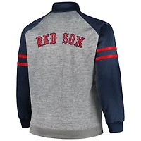 Heather Gray Boston Red Sox Big  Tall Raglan Full-Zip Track Jacket