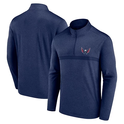 Heather Washington Capitals Head-to-Head Raglan Quarter-Zip Top