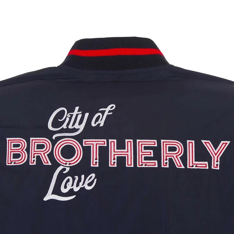 JH Design Men’s Philadelphia 76ers 2023/24 City Edition Nylon Full-Zip Bomber Jacket