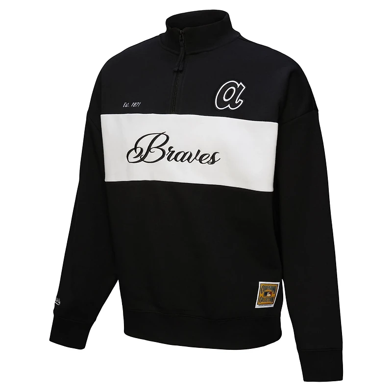 Mitchell  Ness Atlanta Braves Quarter-Zip Pullover Top