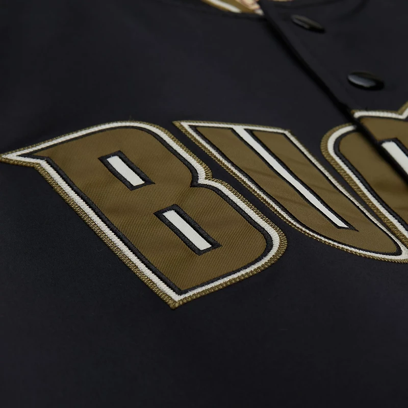Mitchell Ness Black Milwaukee Bucks Clutch Satin Raglan Full-Snap Jacket