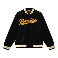 Mitchell  Ness Boston Bruins 100th Anniversary Satin Raglan Full-Snap Jacket