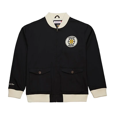 Mitchell  Ness Boston Bruins Vintage Coaches Cotton Twill Full-Zip Jacket
