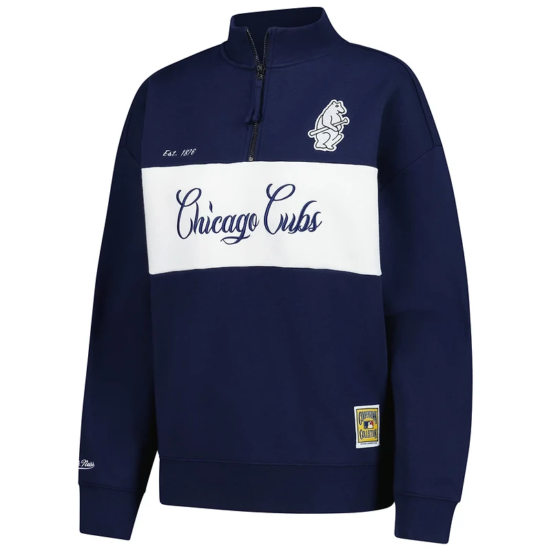 Mitchell  Ness Chicago Cubs Quarter-Zip Pullover Top