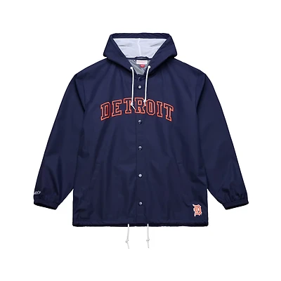 Mitchell Ness Detroit Tigers Full-Snap Hooded Coaches Jacket