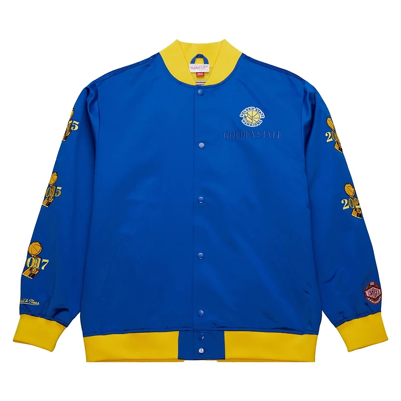 Mitchell  Ness Golden State Warriors Hardwood Classics Team OG 30 Lightweight Satin Full-Snap Jacket