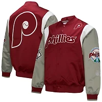Mitchell  Ness Gray Philadelphia Phillies Cooperstown Collection Team Origins Satin Full-Snap Jacket