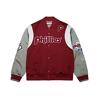 Mitchell  Ness Gray Philadelphia Phillies Cooperstown Collection Team Origins Satin Full-Snap Jacket