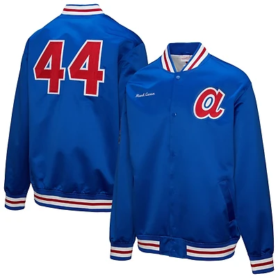 Mitchell  Ness Hank Aaron Atlanta Braves Legends Collection Vintage Satin Full-Snap Jacket
