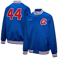 Mitchell  Ness Hank Aaron Atlanta Braves Legends Collection Vintage Satin Full-Snap Jacket