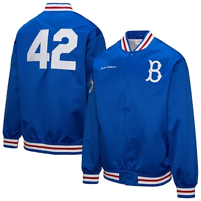 Mitchell  Ness Jackie Robinson Brooklyn Dodgers Legends Collection Vintage Satin Full-Snap Jacket