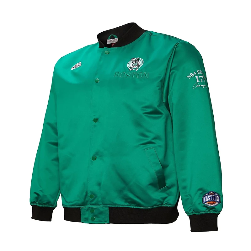 Mitchell  Ness Kelly Boston Celtics Hardwood Classics Team OG 30 Lightweight Satin Full-Snap Jacket