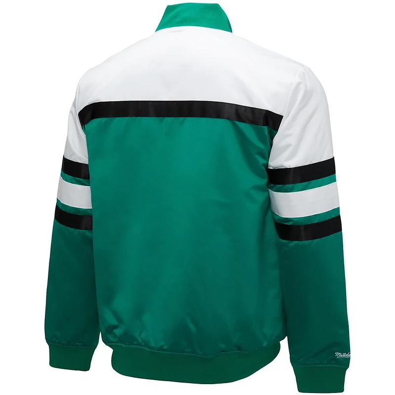 Mitchell  Ness Kelly White Boston Celtics Big Tall Heavyweight Full-Snap Satin Jacket